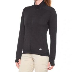 Adidas Black Ribbed Layering Full Zip Golf Jacket with Thumbholes Size X-Large